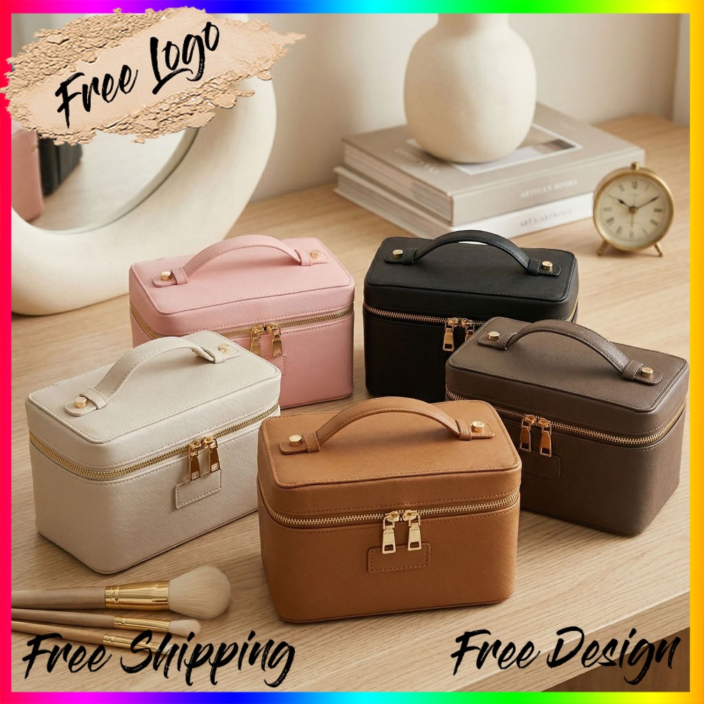 Luxury Bags For Travel - Bolsa de Maquiagem de Couro com
