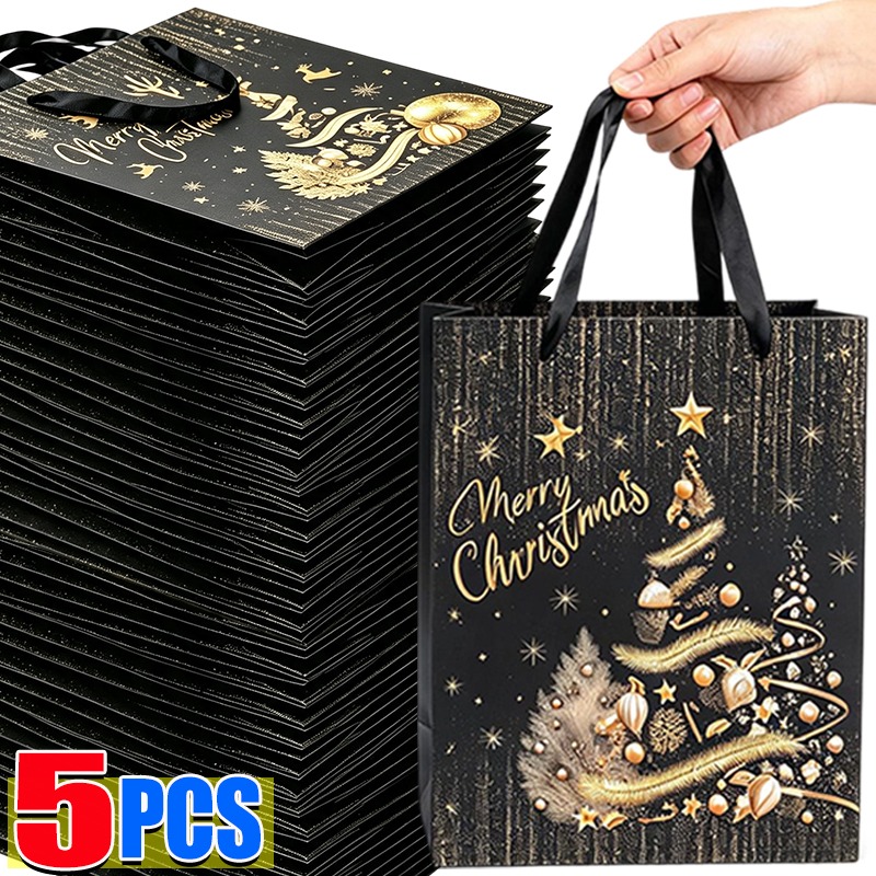 Luxury Xmas Bags - 1/5 Peças Sacola de Presente de