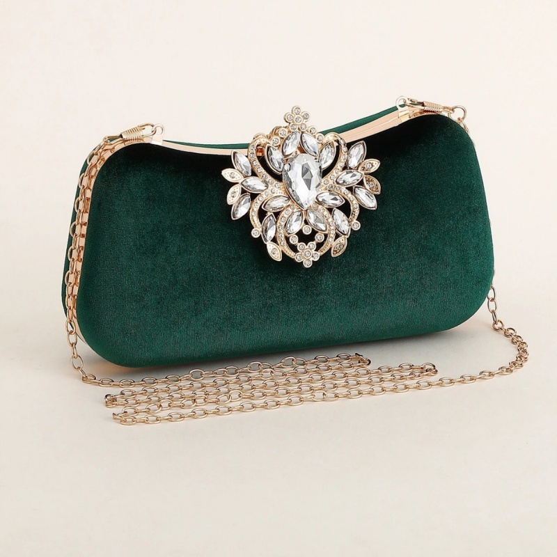 Bolsa Clutch de Veludo Verde E - Luxury Bag Collection avaliação e preço