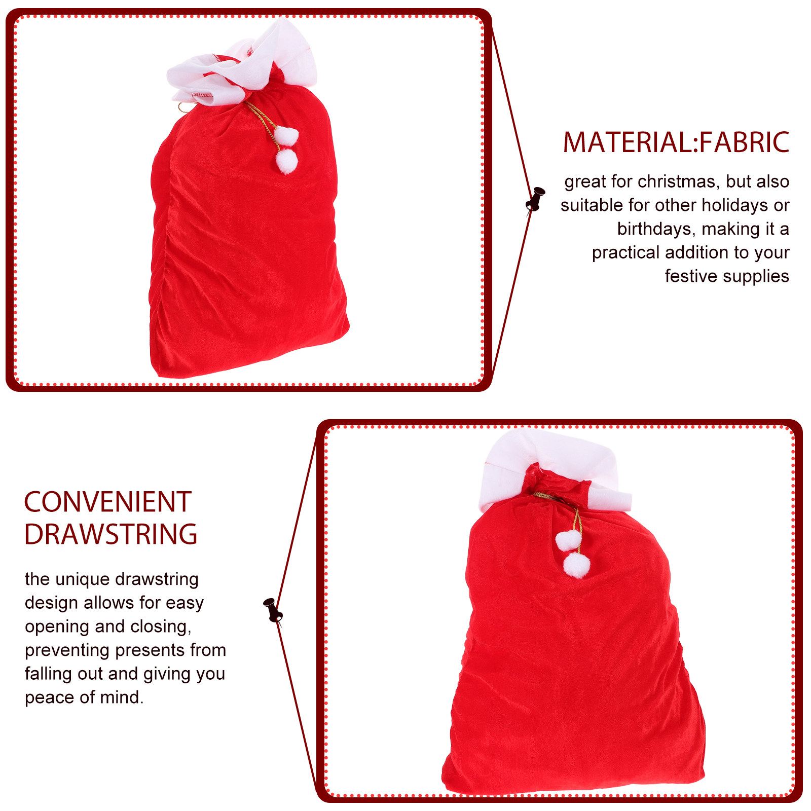 Saco Grande de Natal do Papai  - Luxury Xmas Bags avaliação e preço