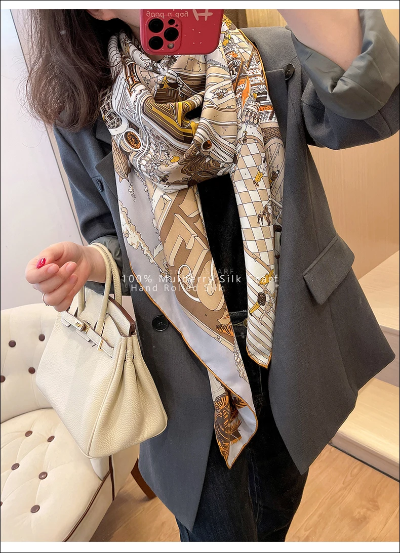 Lenço de Seda 100% Paris Stree - Luxury Bags Paris avaliação e preço