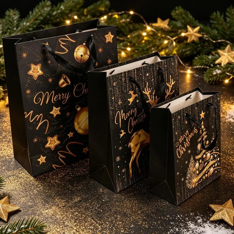 1/5 Peças Sacola de Presente d - Luxury Xmas Bags avaliação e preço