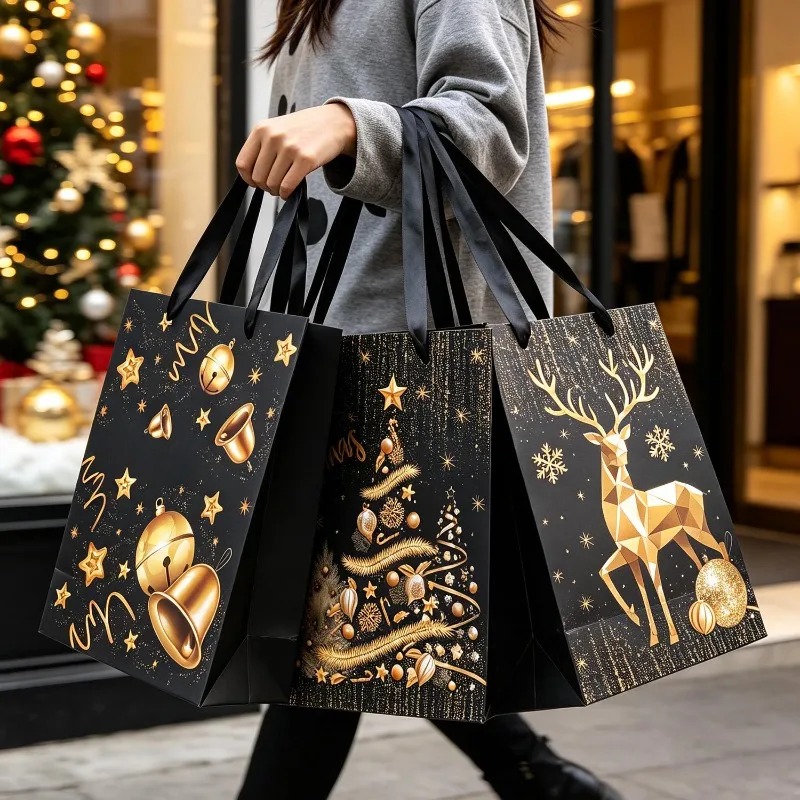 1/5 Peças Sacola de Presente d - Luxury Xmas Bags avaliação e preço