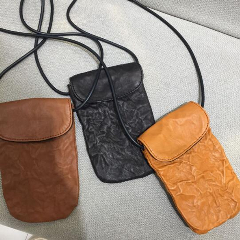 Couro genuíno saco do telefone - Luxury Bags Japan avaliação e preço